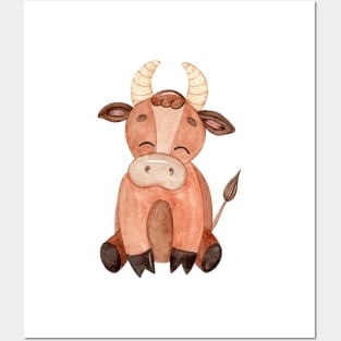 Cute brown calf Posters and Art